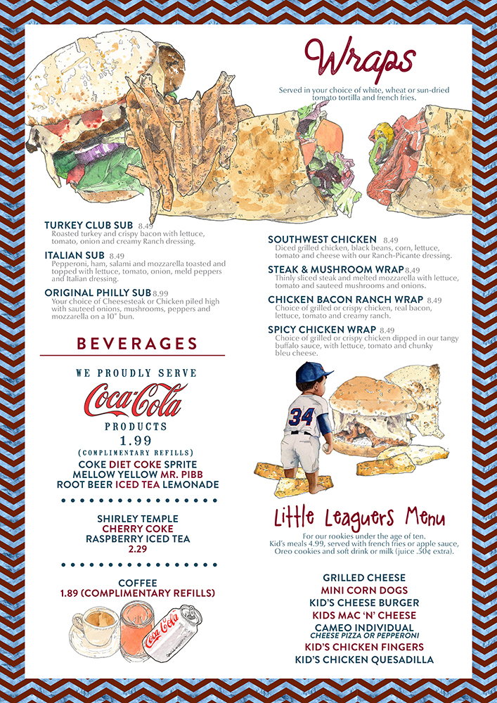 Menu Design by mrmrnjr for Bruno's Pizzeria / Varsity Club | Design #15769822