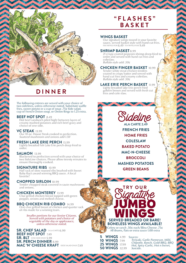 Menu Design by mrmrnjr for Bruno's Pizzeria / Varsity Club | Design #15785677