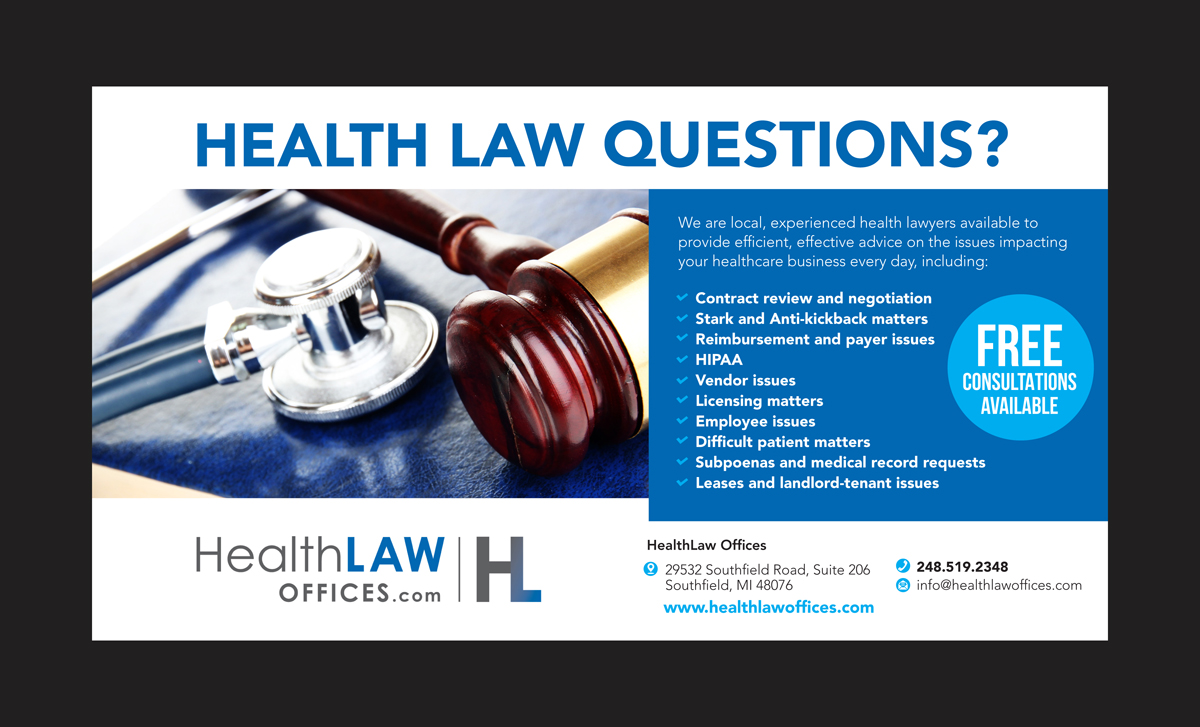 Postcard Design by rkailas for HealthLaw Offices | Design #15789294