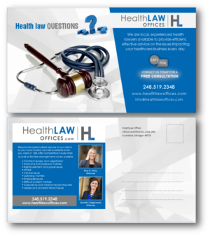 Postcard Design by citygirl17 for HealthLaw Offices | Design #15784928