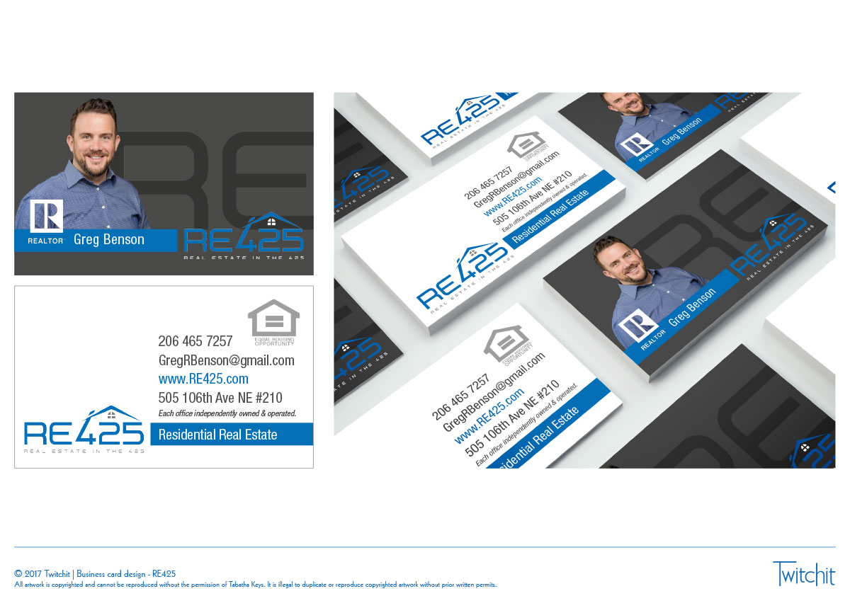 Business Card Design by Twitchit-Design for RE425 | Design #15743101