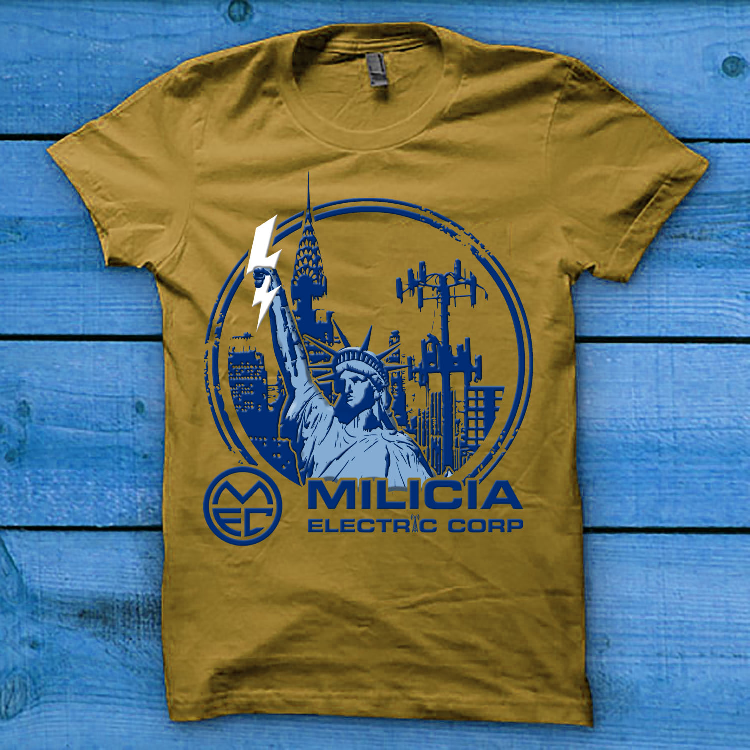 T-shirt Design by creative gravity for Milicia Electric Corp | Design #15806462