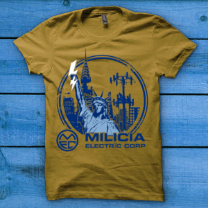 T-Shirt-Design von creative gravity für Milicia Electric Corp | Design: #15806462