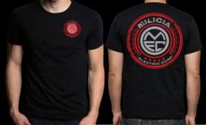 T-Shirt-Design von creative gravity für Milicia Electric Corp | Design: #15828411