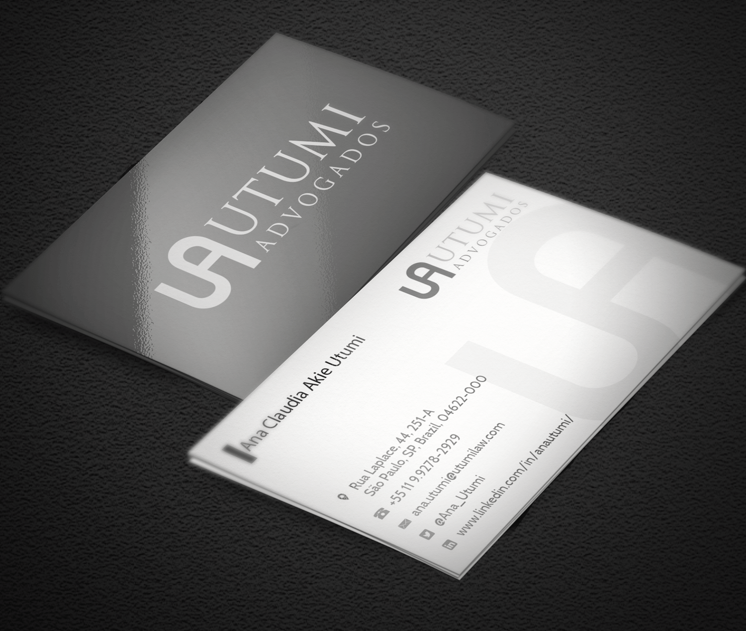 Diseño de Tarjeta de Presentación por Riz' para Utumi Advogados | Diseño #15770951