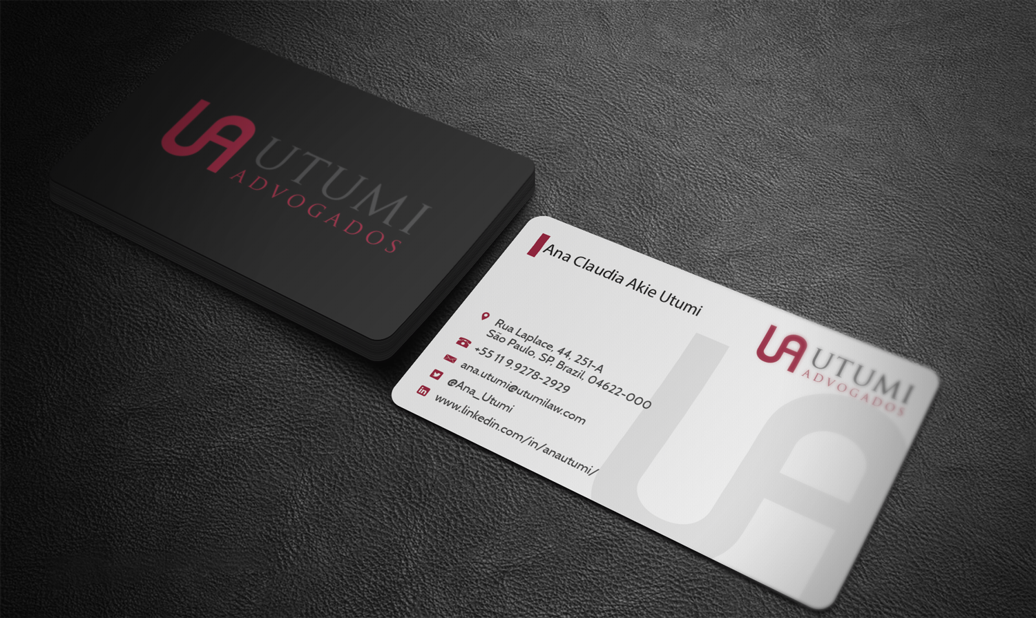 Diseño de Tarjeta de Presentación por Riz' para Utumi Advogados | Diseño #15777737