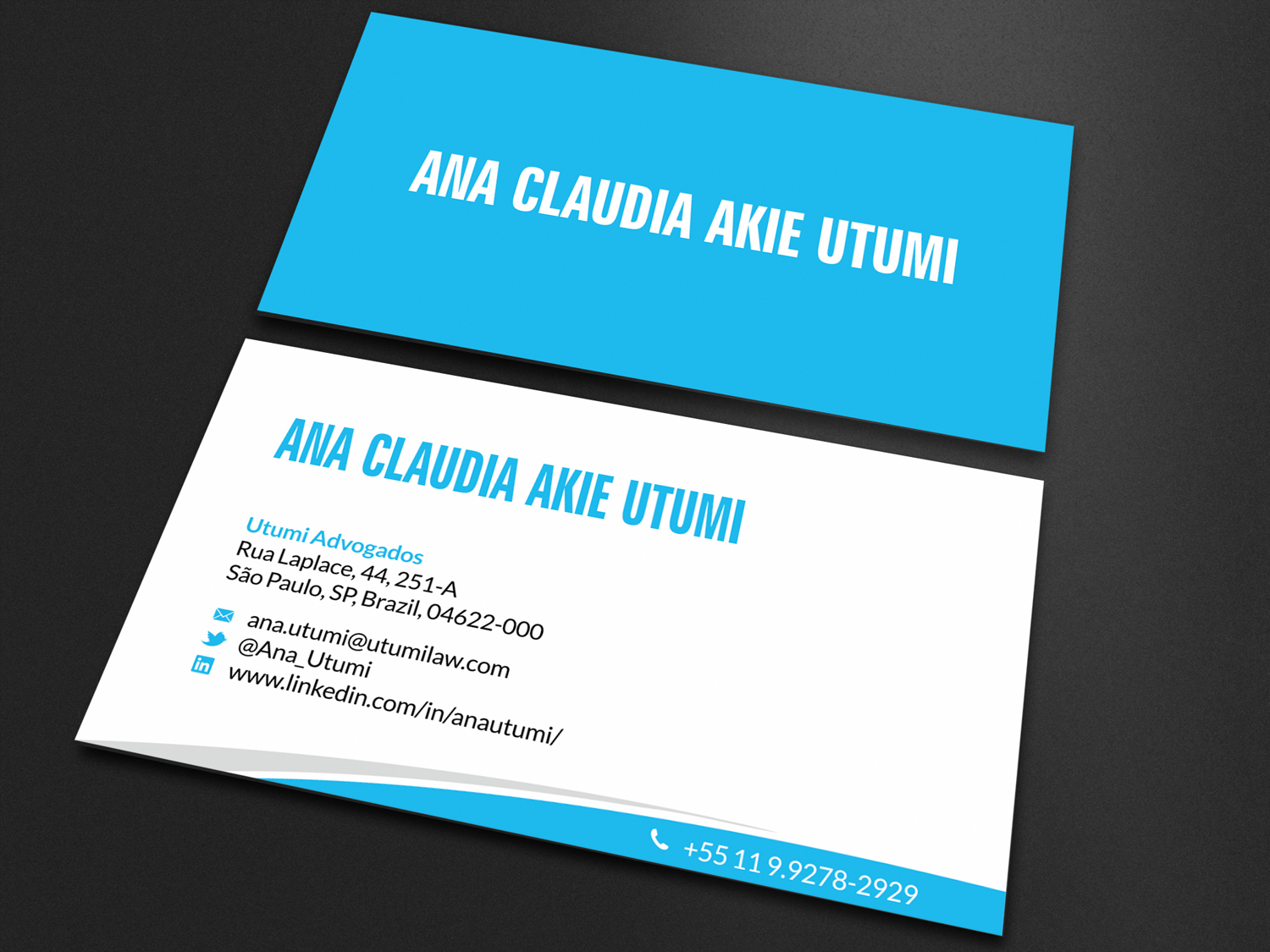 Diseño de Tarjeta de Presentación por SKYdesign para Utumi Advogados | Diseño #15770017