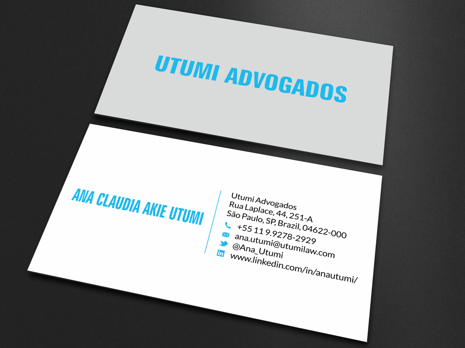Design de Carte de Visite par SKYdesign pour Utumi Advogados | Design #15770018