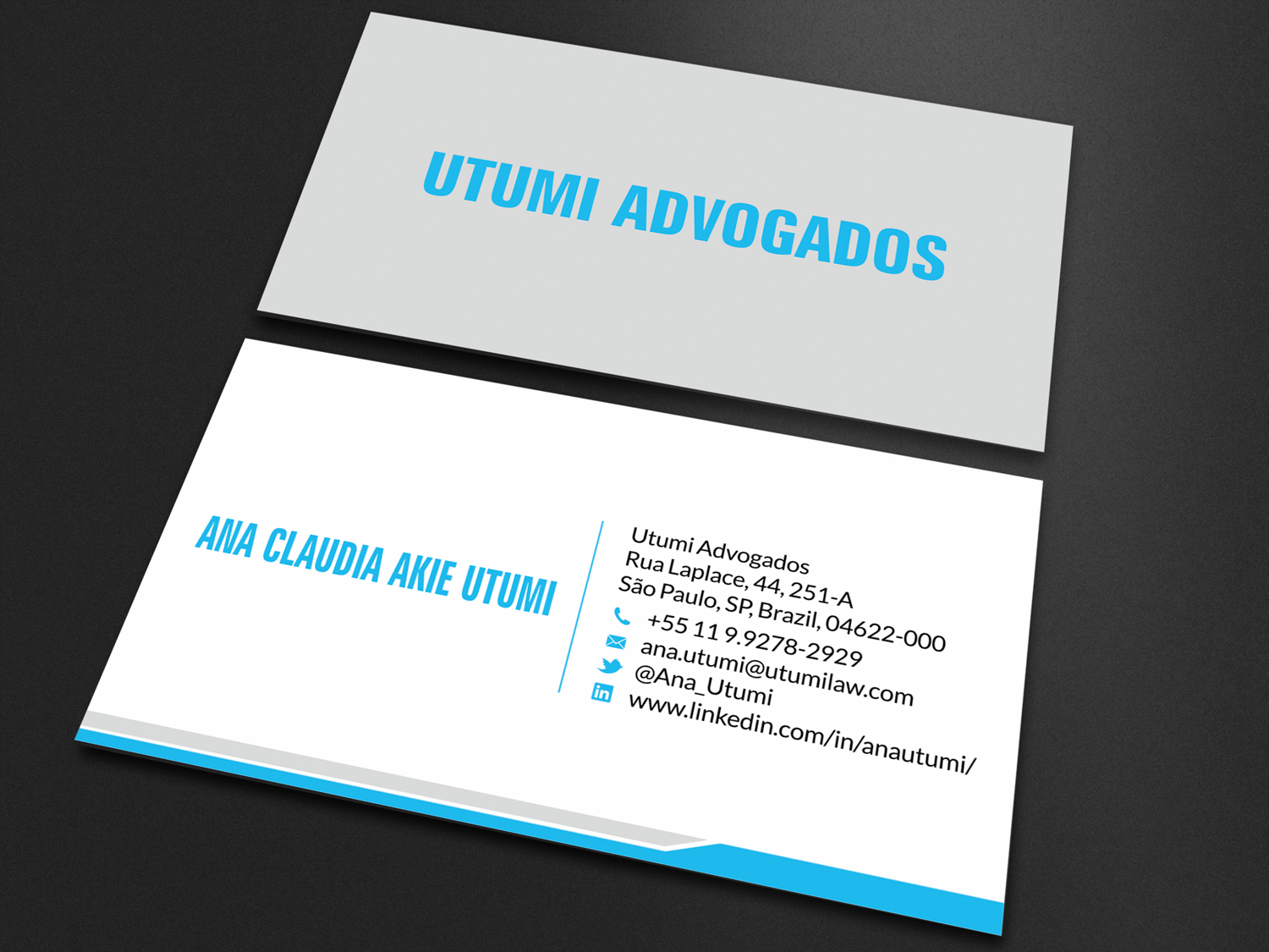 Business Card Design by SKYdesign for Utumi Advogados | Design #15770022
