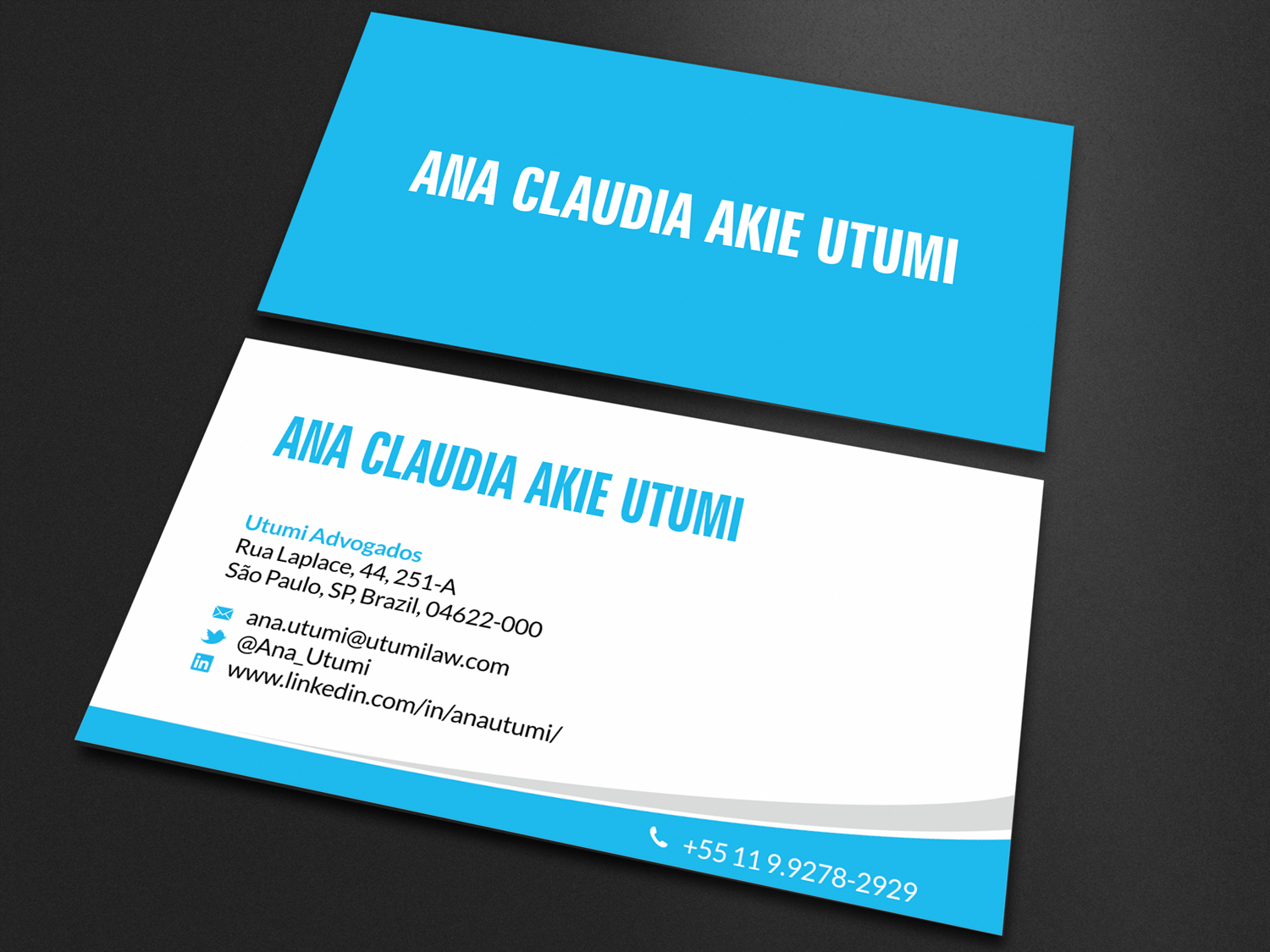 Business Card Design by SKYdesign for Utumi Advogados | Design #15770025