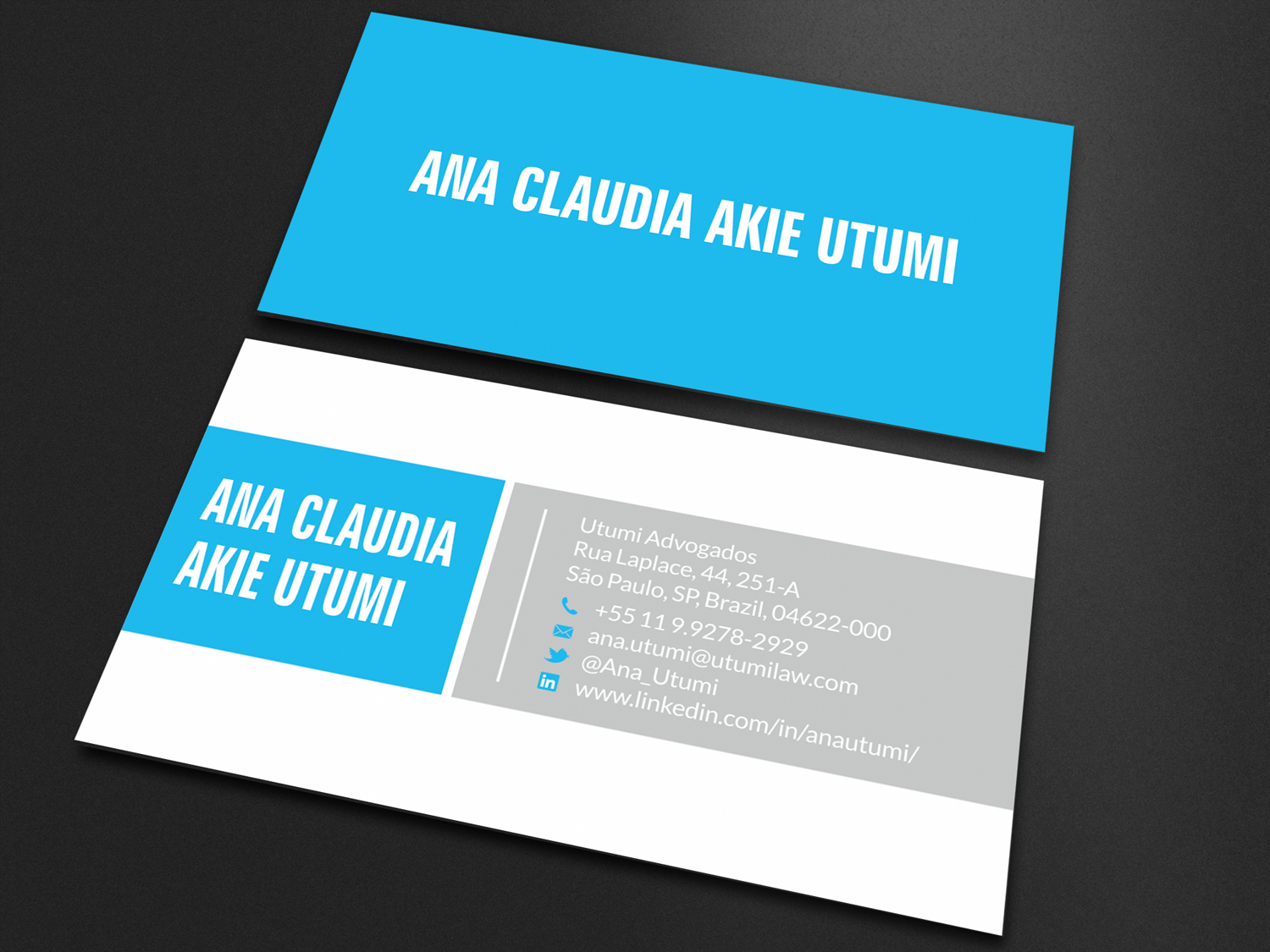 Business Card Design by SKYdesign for Utumi Advogados | Design #15770032