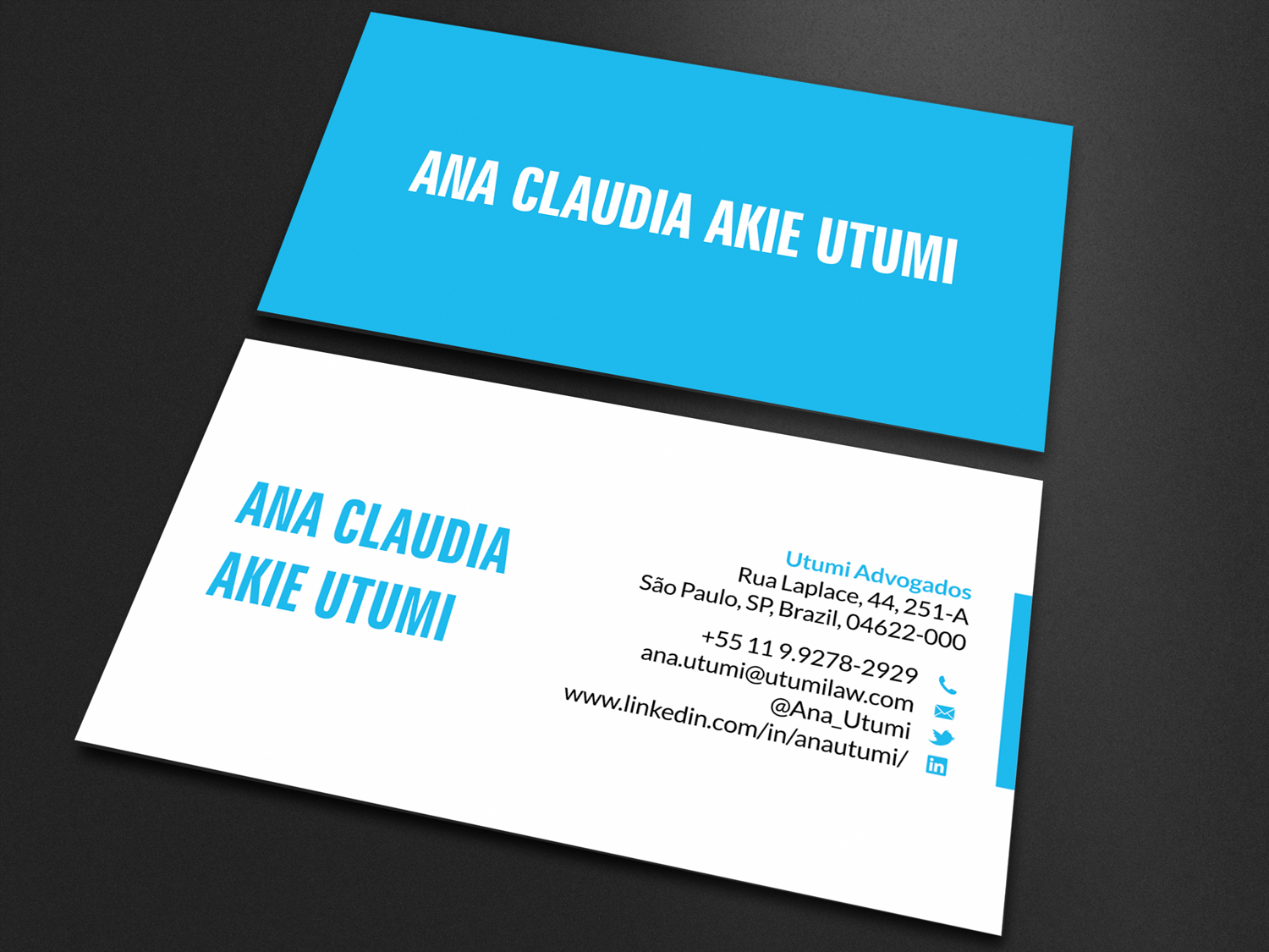 Business Card Design by SKYdesign for Utumi Advogados | Design #15770034