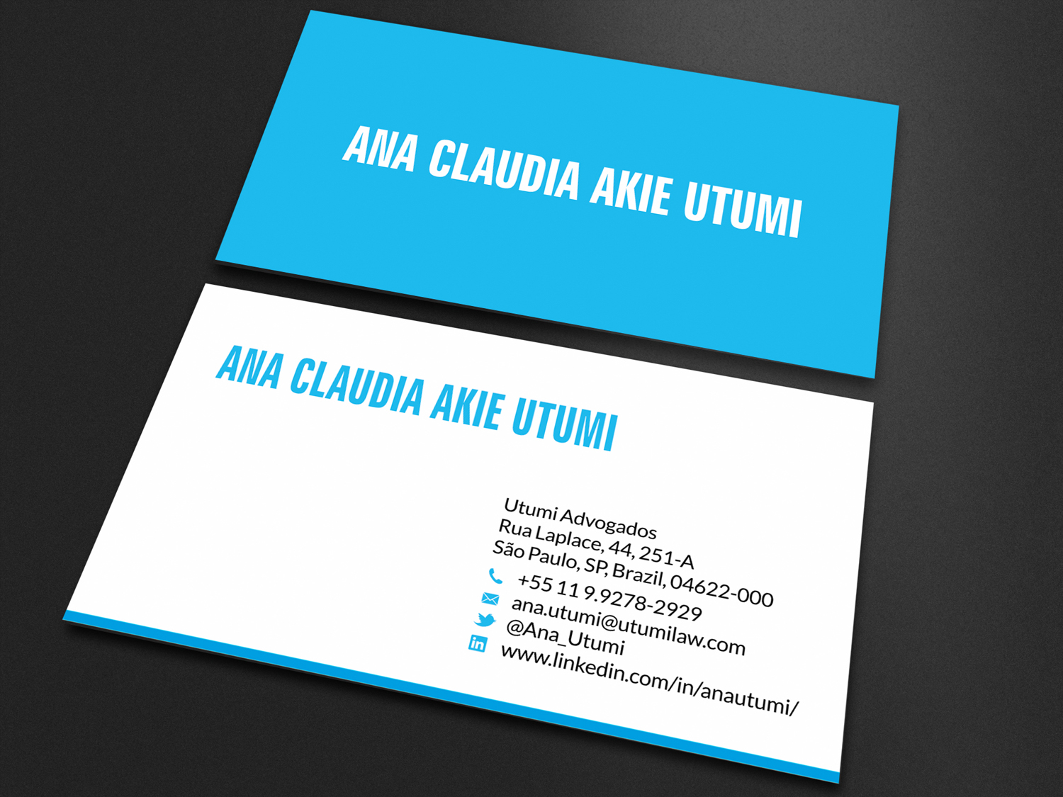Business Card Design by SKYdesign for Utumi Advogados | Design #15770035