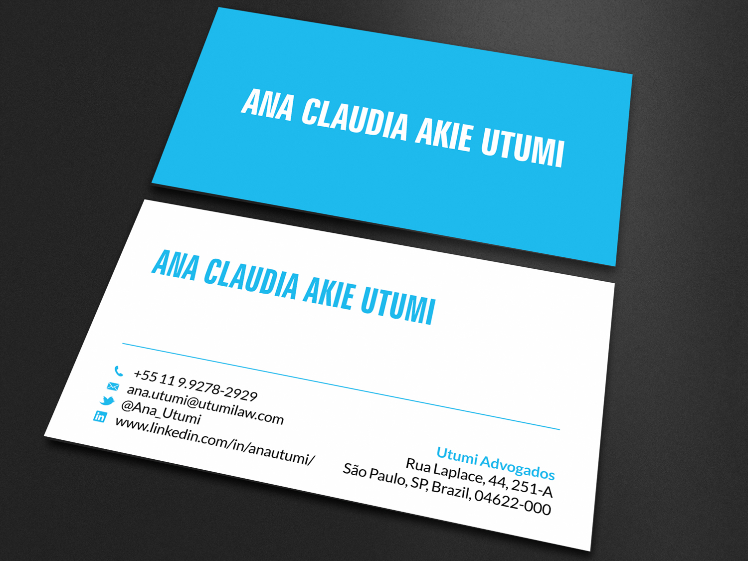 Diseño de Tarjeta de Presentación por SKYdesign para Utumi Advogados | Diseño #15770036