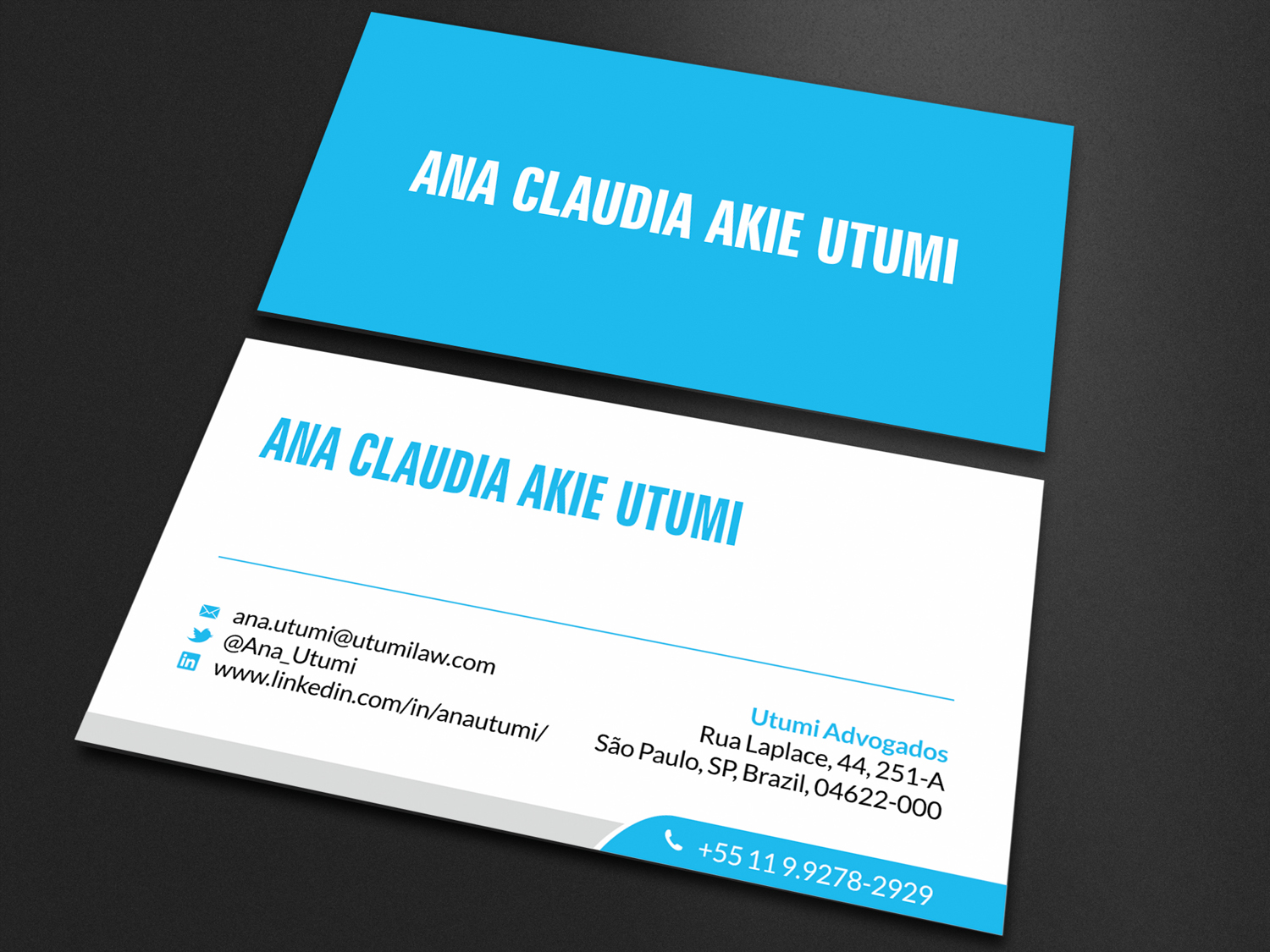 Business Card Design by SKYdesign for Utumi Advogados | Design #15770044