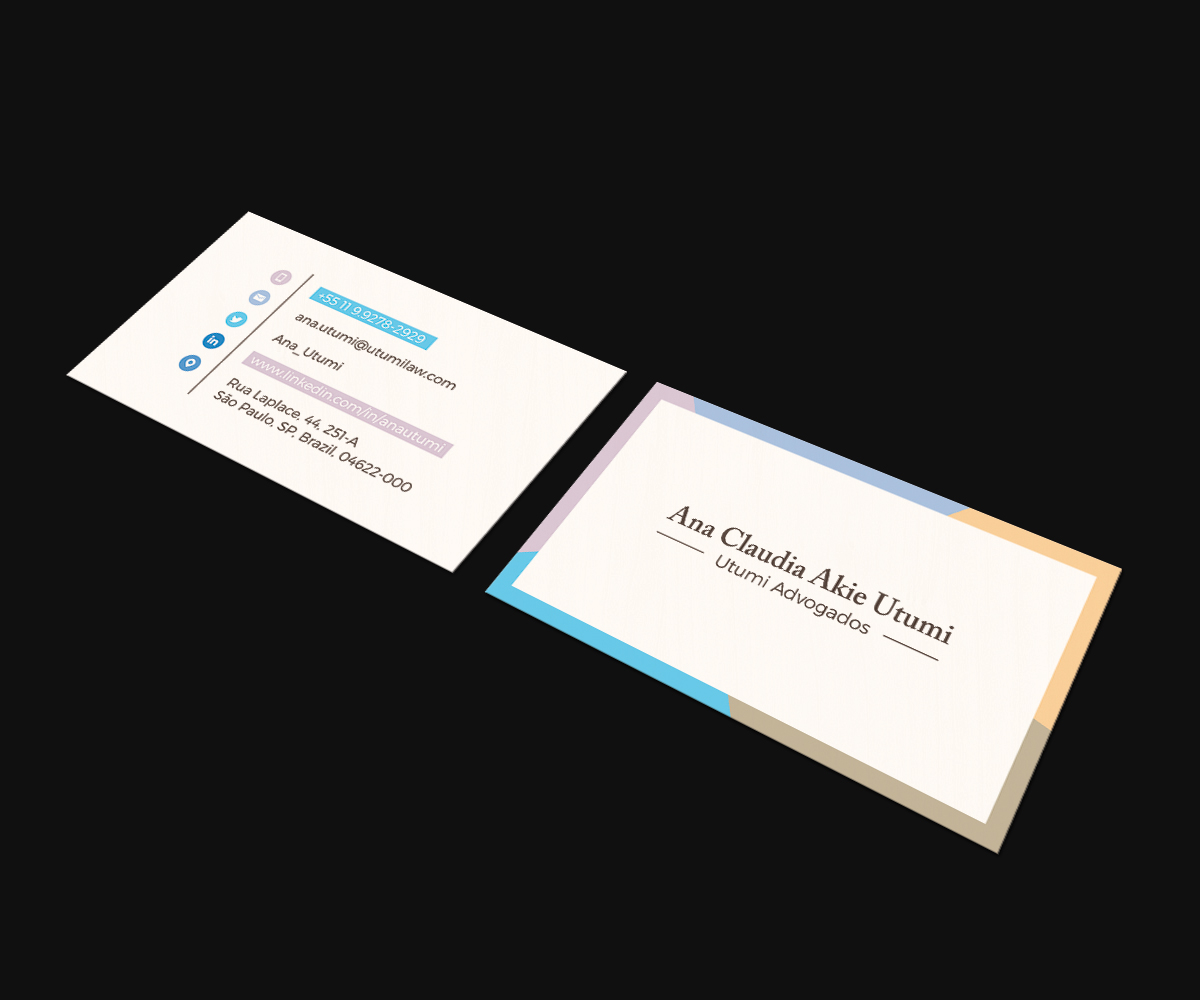 Business Card Design by JK18 for Utumi Advogados | Design #15765188