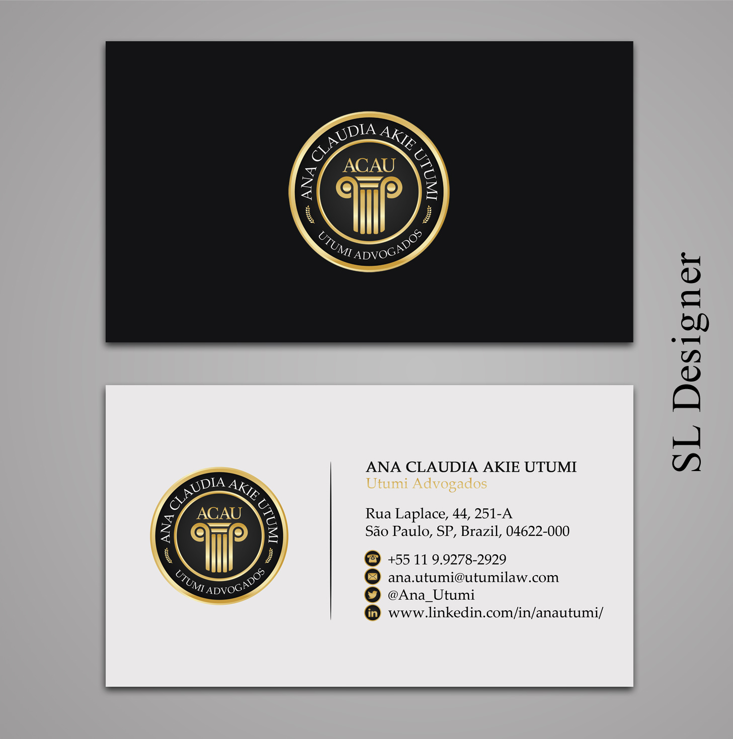 Business Card Design by SL Designer for Utumi Advogados | Design #15779105