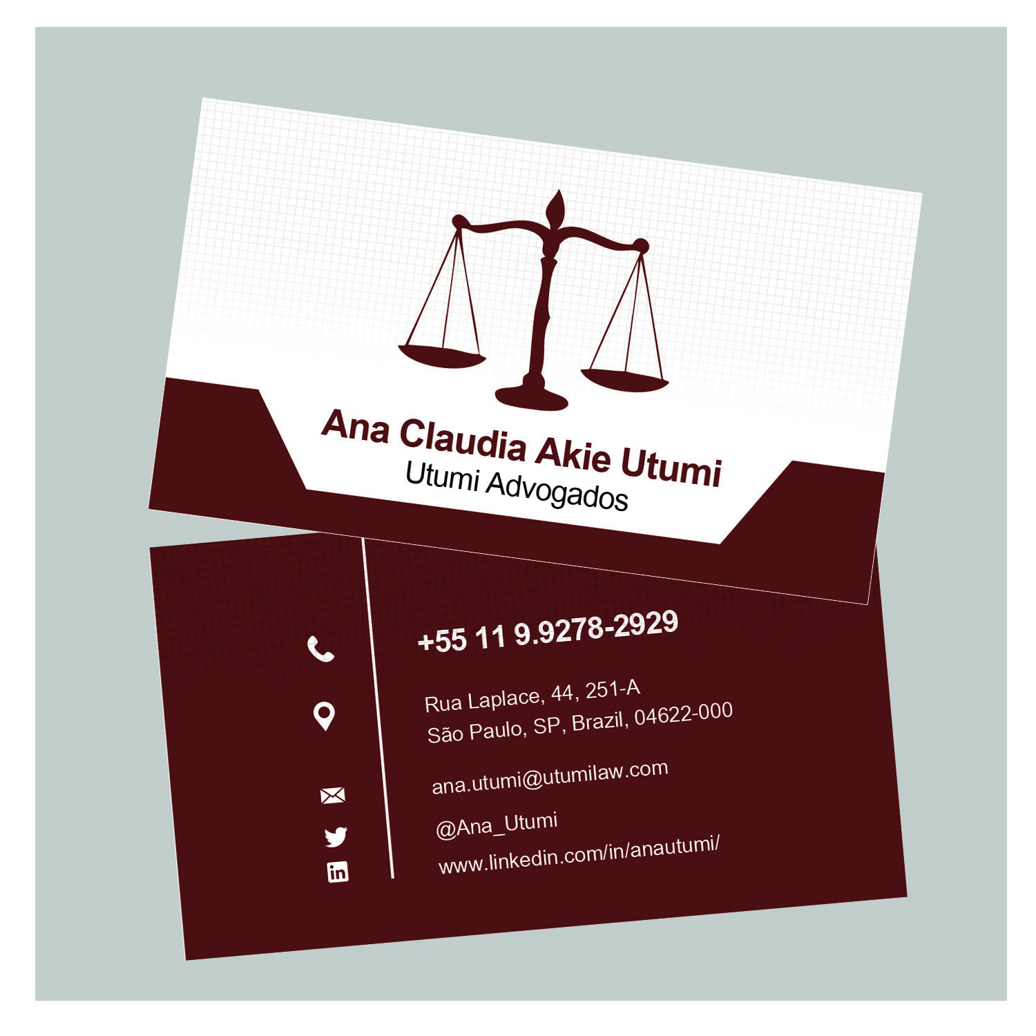 Design de Carte de Visite par kannan freelancer pour Utumi Advogados | Design #15770685