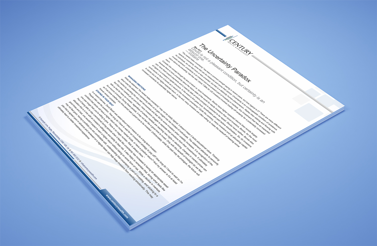 Email Marketing Design by Petter Goms for Century Wealth Management | Design #15810872