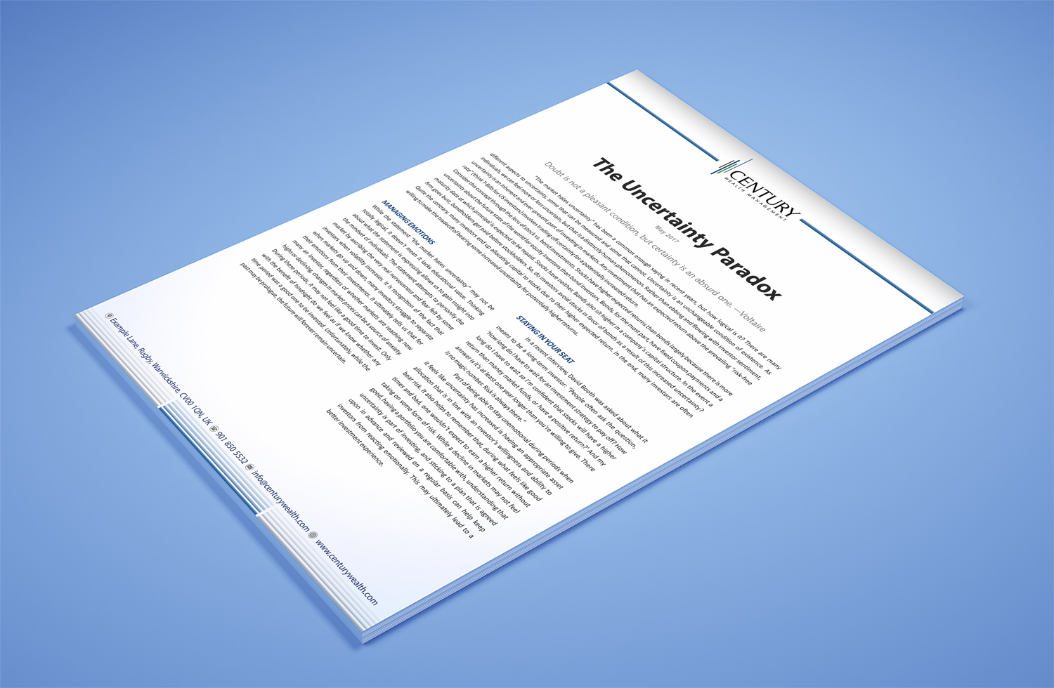 Email Marketing Design by Petter Goms for Century Wealth Management | Design #15949697