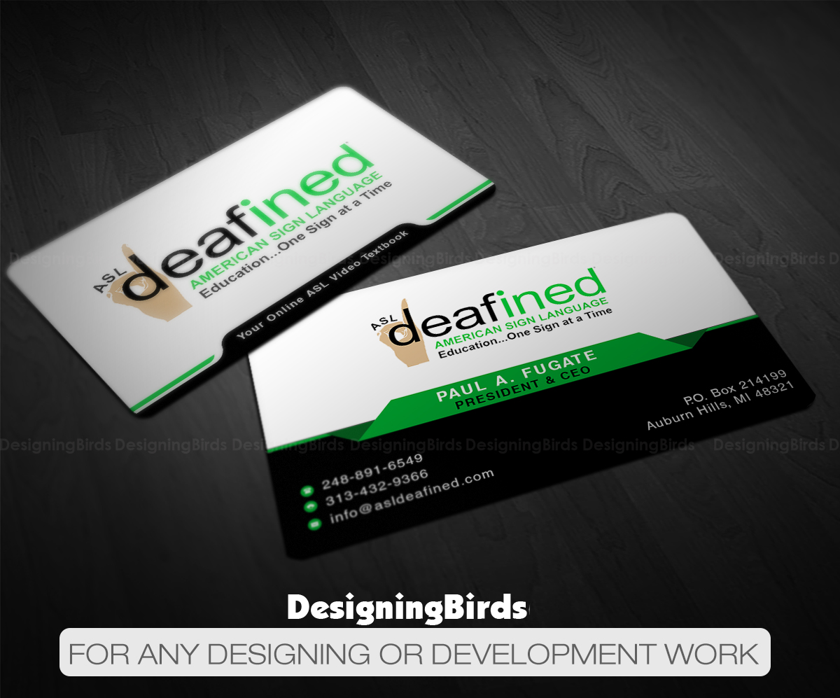 Business Card Design by Designing Birds for ASLdeafined.com | Design #15762257