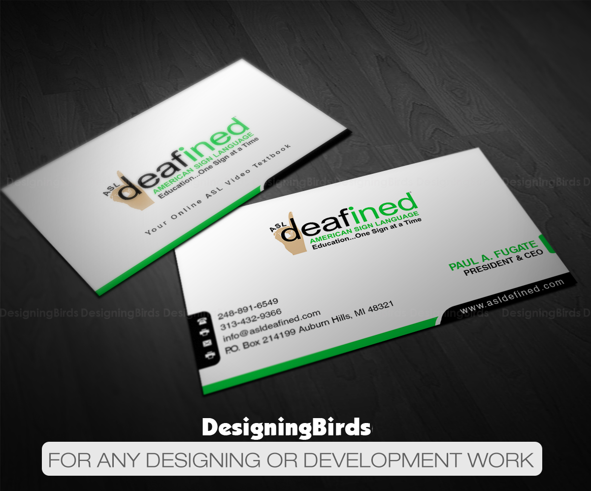 Business Card Design by Designing Birds for ASLdeafined.com | Design #15764172