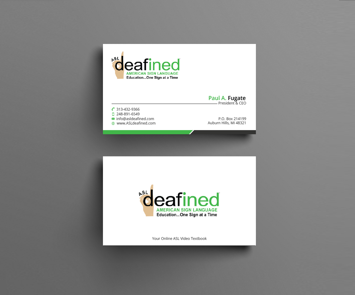 Business Card Design by Right_D for ASLdeafined.com | Design #15761157
