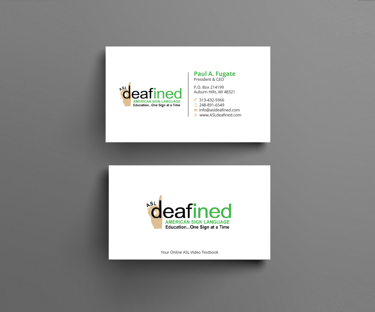 Business Card Design by Right_D for ASLdeafined.com | Design #15761158