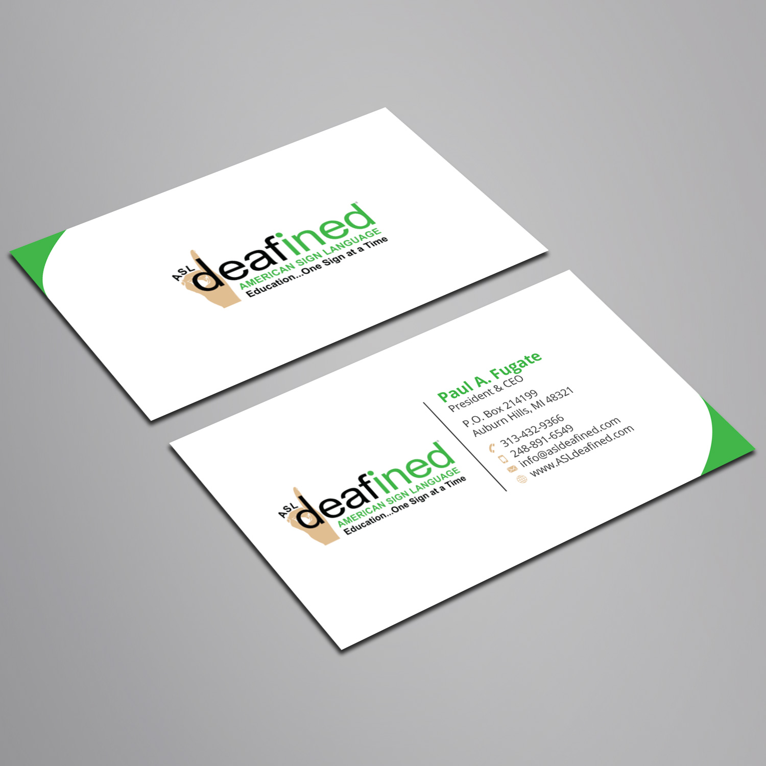 Business Card Design by Right_D for ASLdeafined.com | Design #15761159