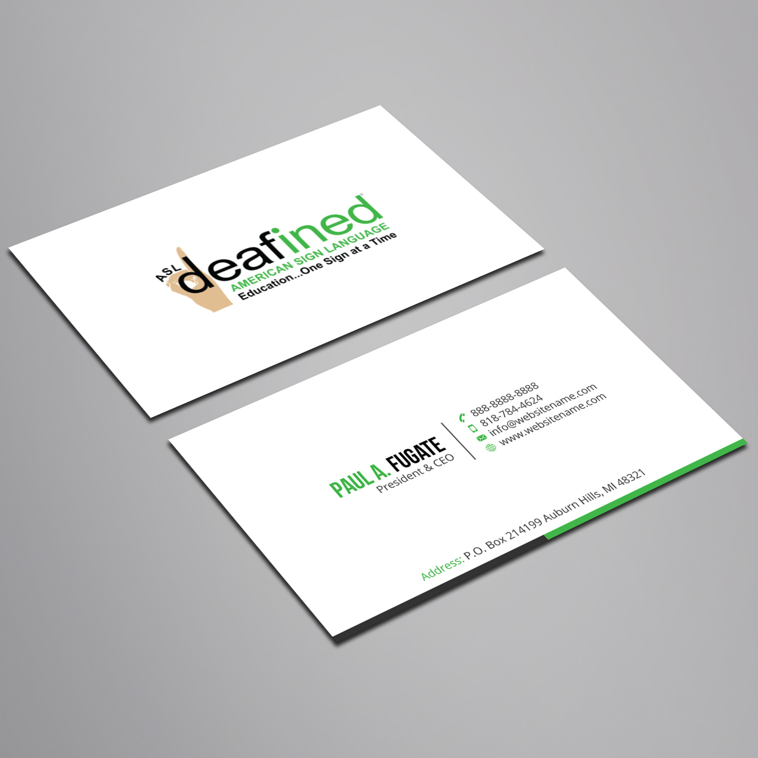 Business Card Design by Right_D for ASLdeafined.com | Design #15761161