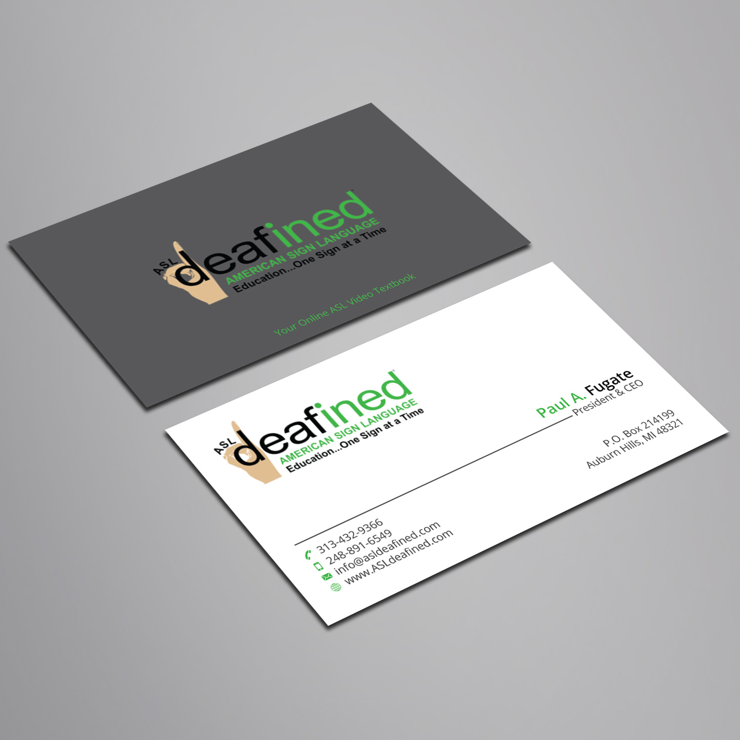 Business Card Design by Right_D for ASLdeafined.com | Design #15761366