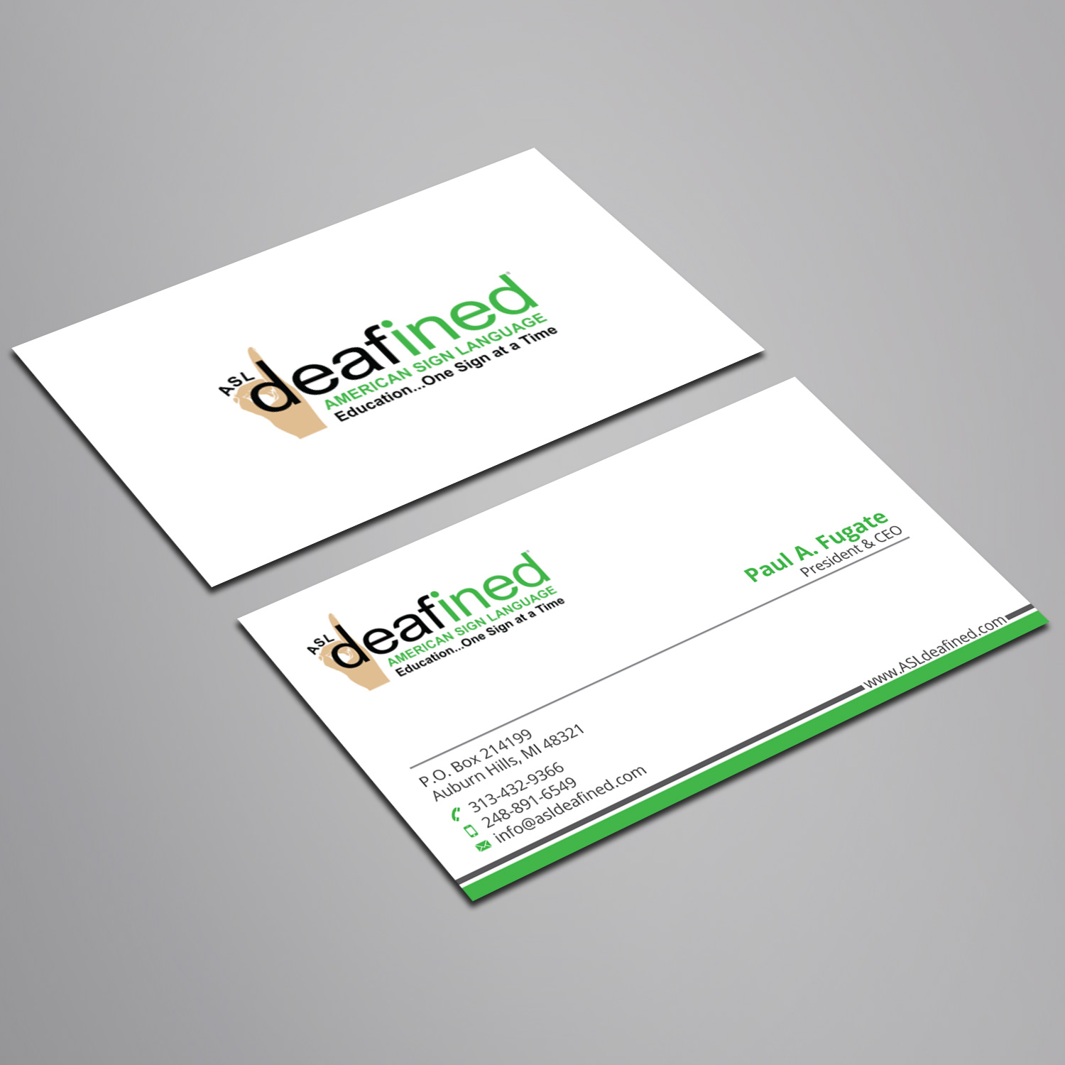 Business Card Design by Right_D for ASLdeafined.com | Design #15761370