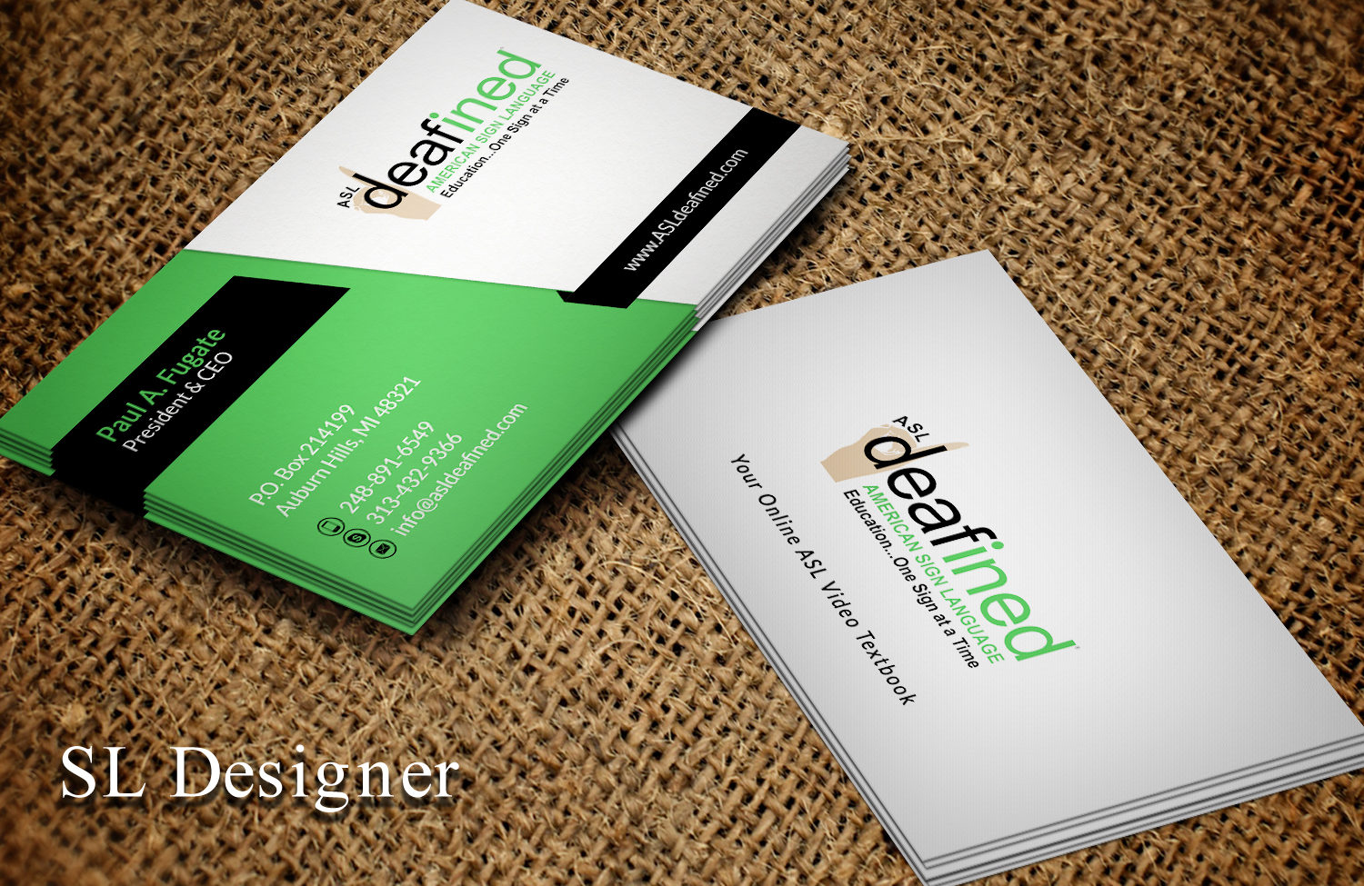 Diseño de Tarjeta de Presentación por SL Designer para ASLdeafined.com | Diseño #15763059