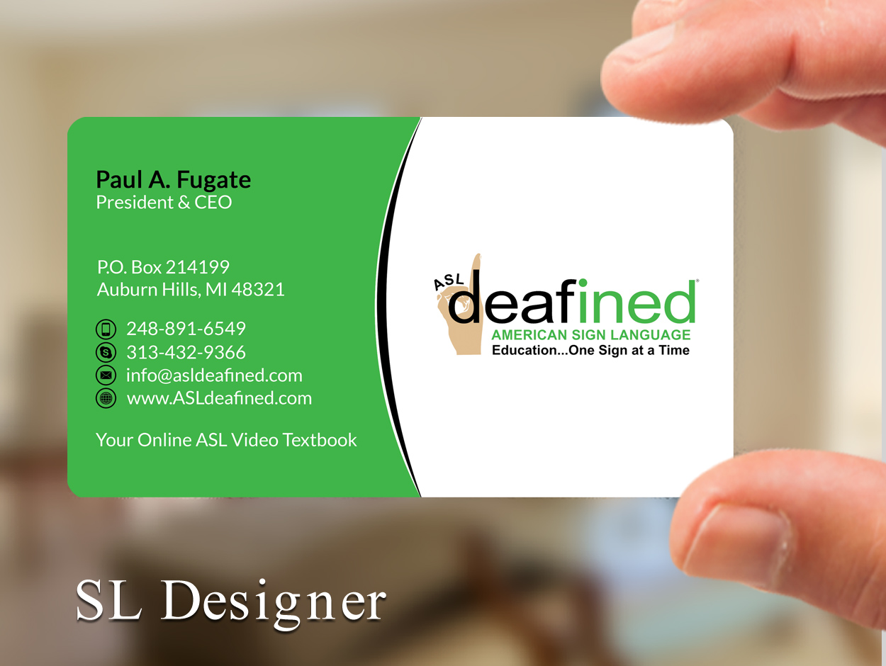 Business Card Design by SL Designer for ASLdeafined.com | Design #15763062