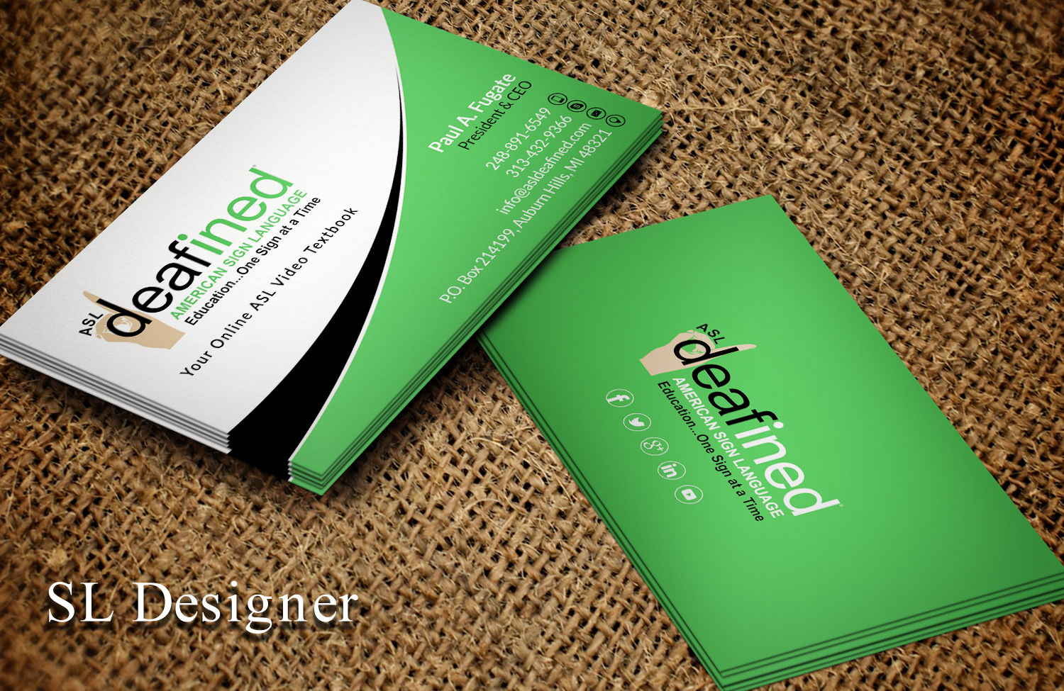 Diseño de Tarjeta de Presentación por SL Designer para ASLdeafined.com | Diseño #15763063