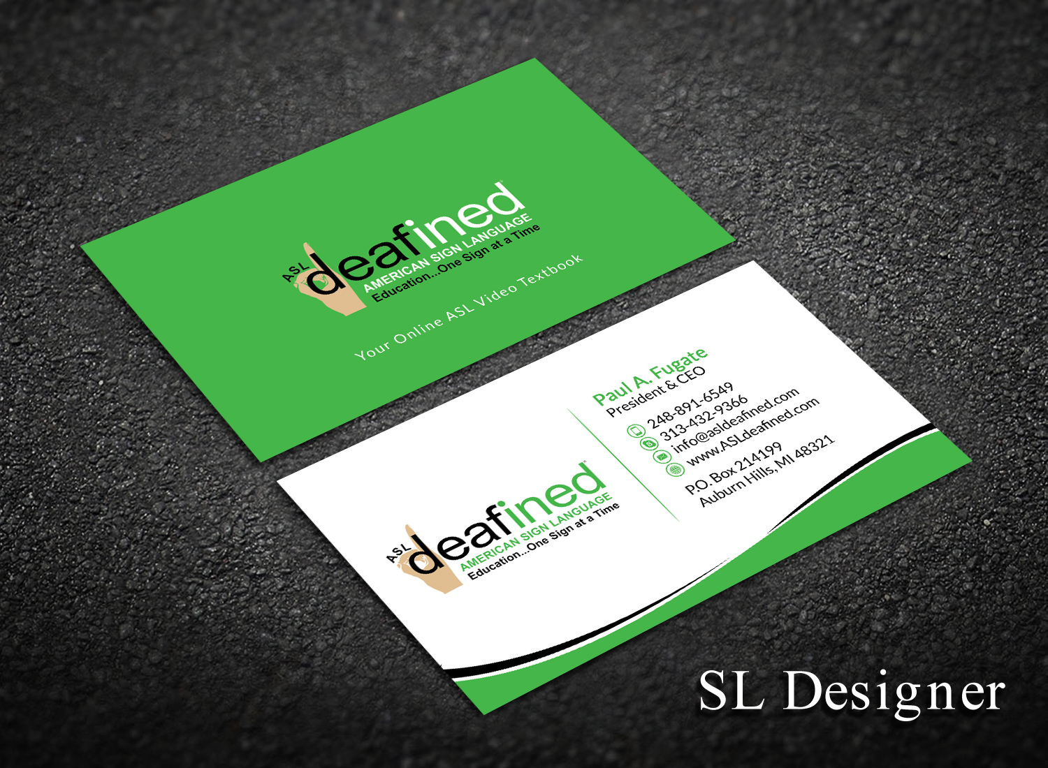 Business Card Design by SL Designer for ASLdeafined.com | Design #15763065
