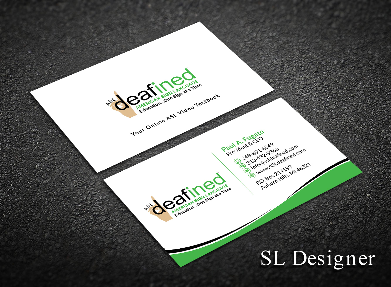 Business Card Design by SL Designer for ASLdeafined.com | Design #15763070