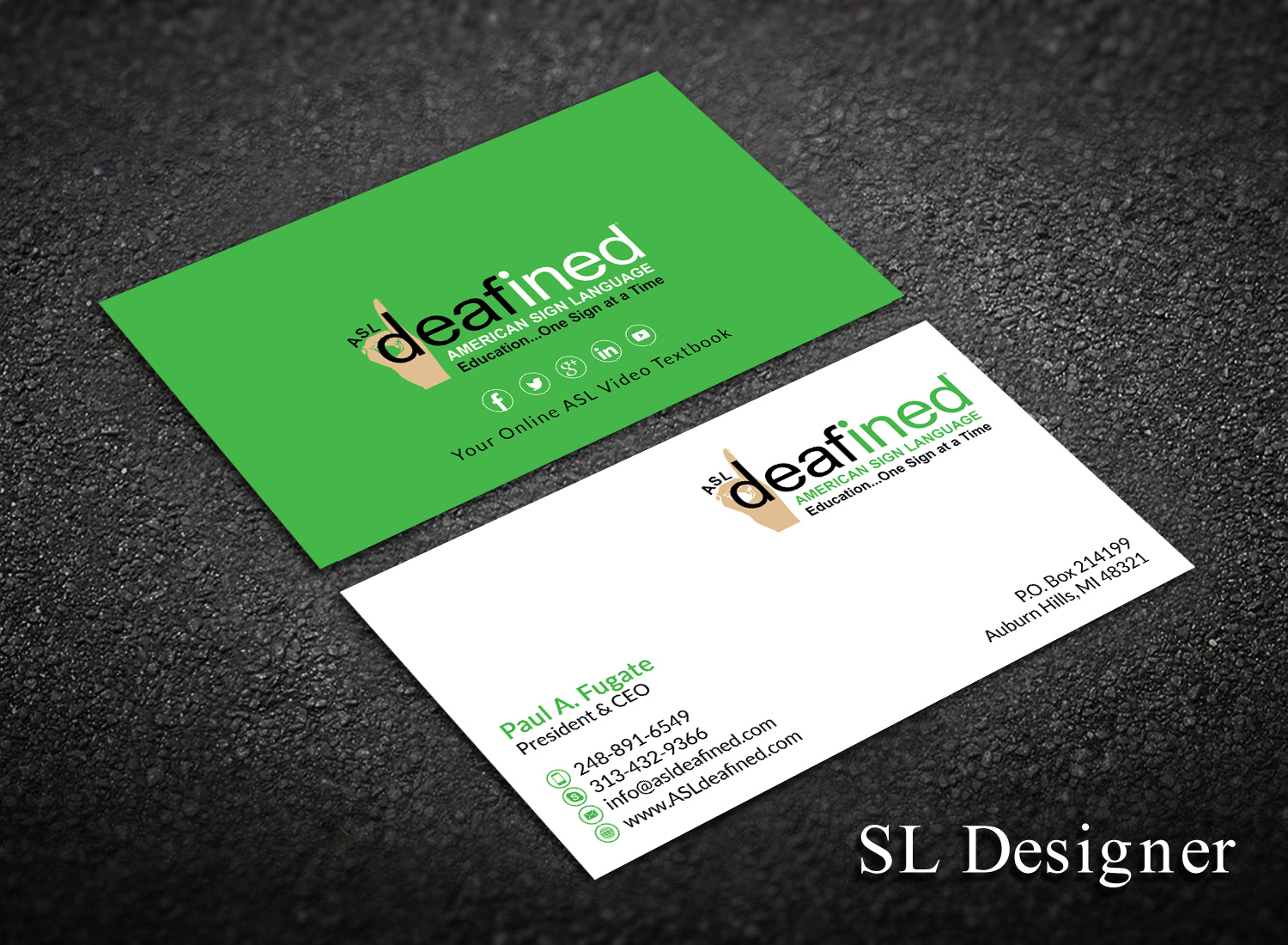 Business Card Design by SL Designer for ASLdeafined.com | Design #15763073