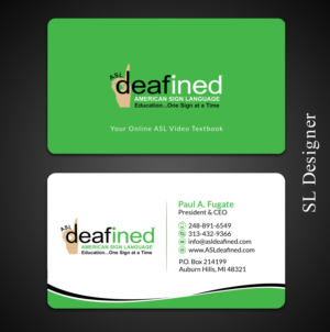 Diseño de Tarjeta de Presentación por SL Designer para ASLdeafined.com | Diseño: #15763075