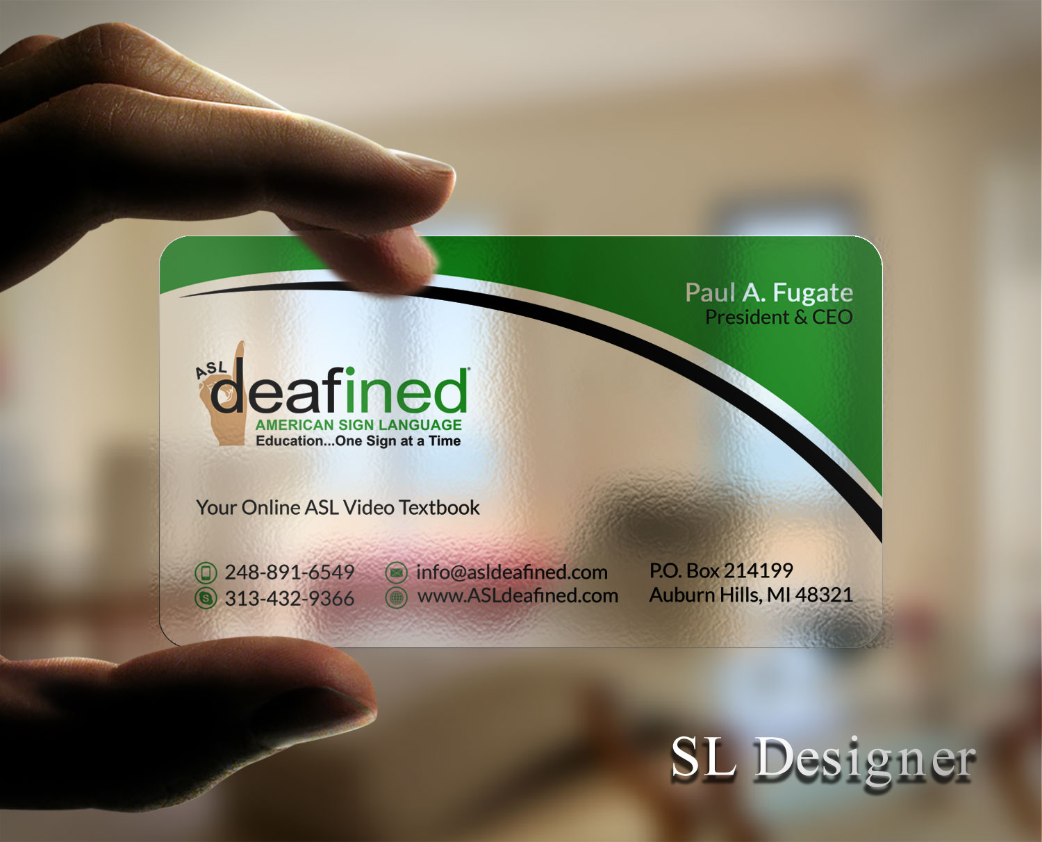 Business Card Design by SL Designer for ASLdeafined.com | Design #15763077