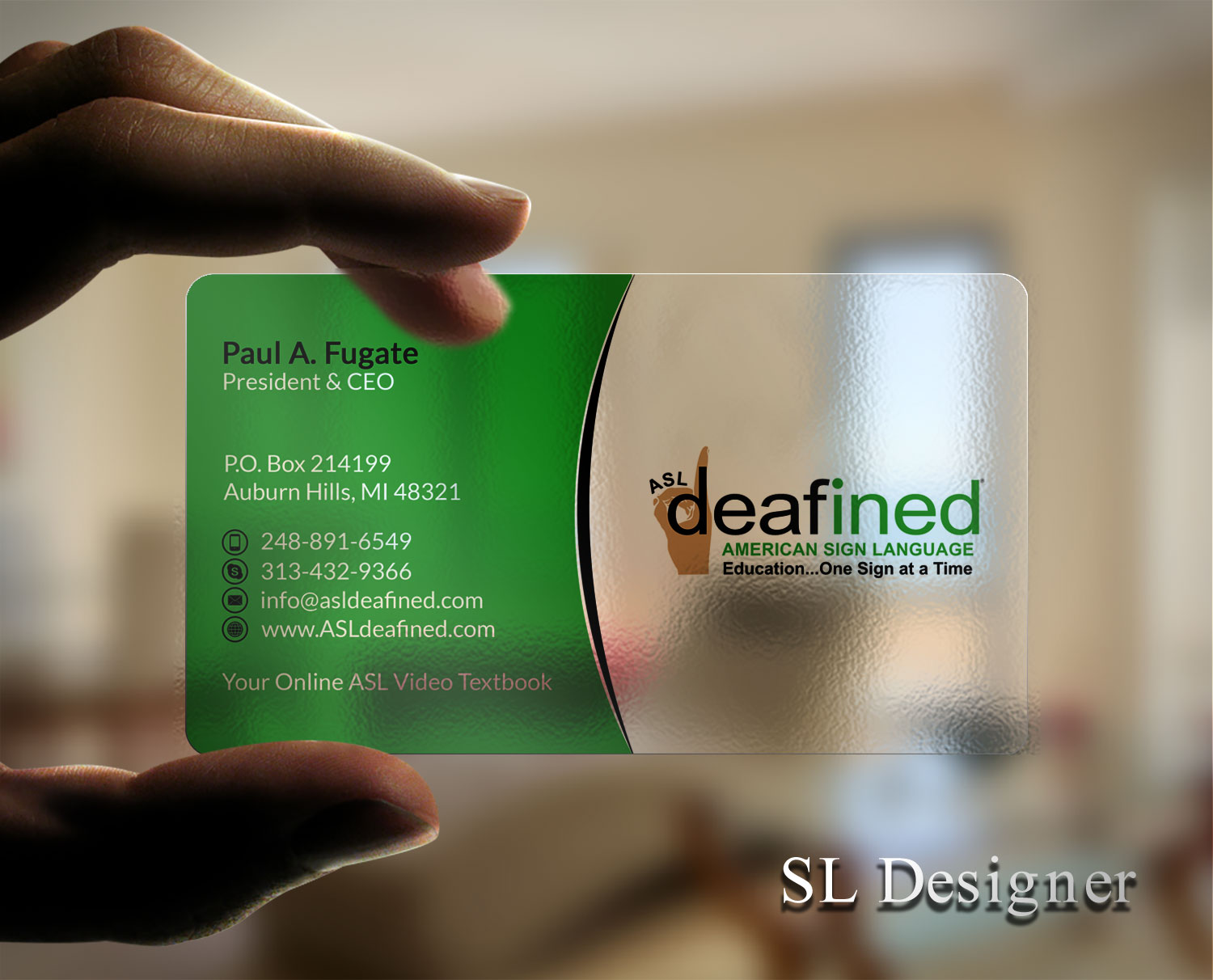 Diseño de Tarjeta de Presentación por SL Designer para ASLdeafined.com | Diseño #15763079