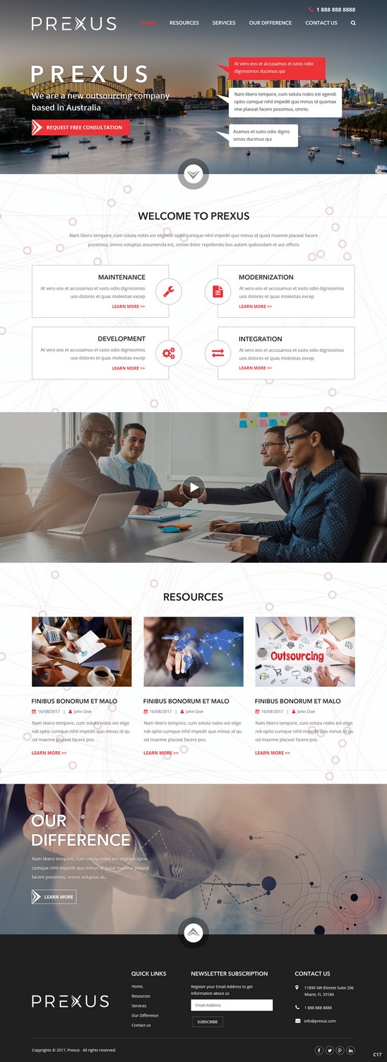 Wordpress Design by pb for Prexus Global Pty Ltd | Design #15799098
