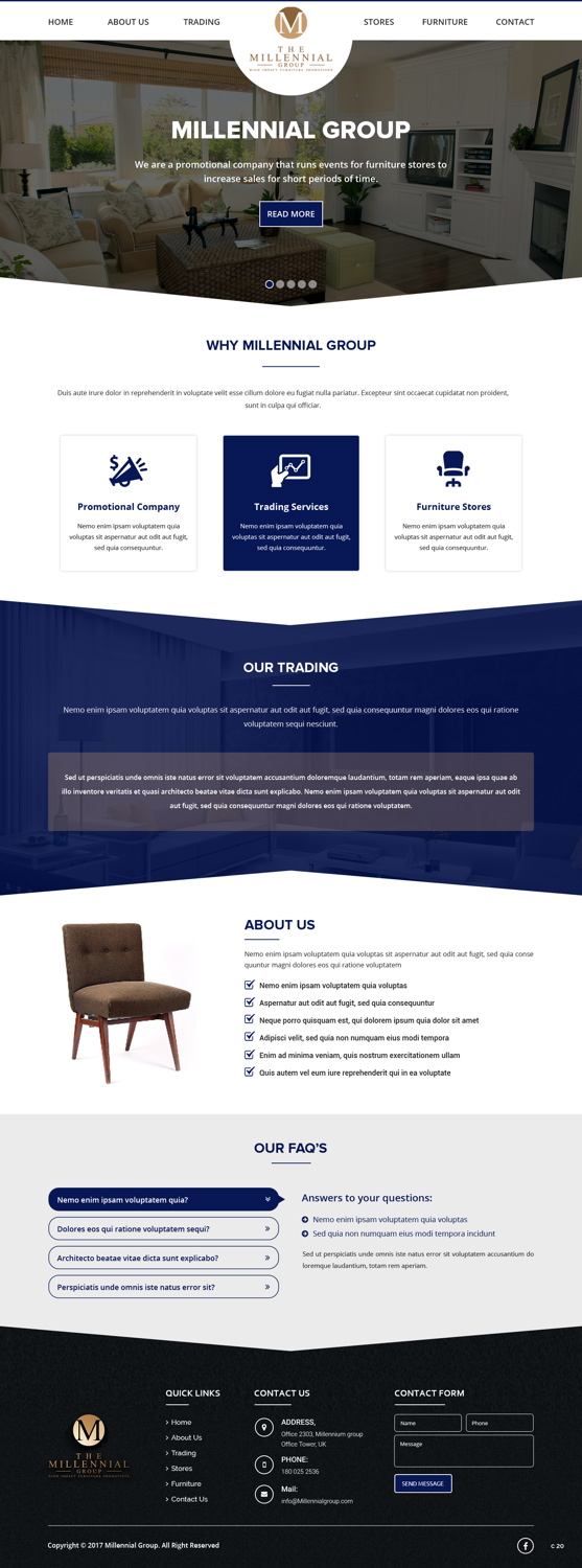 Web Design par pb pour The Millennial Group | Design #15792899