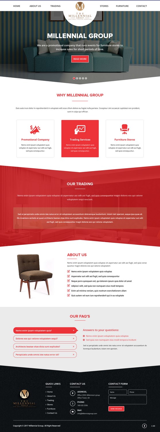 Web Design par pb pour The Millennial Group | Design #15798948
