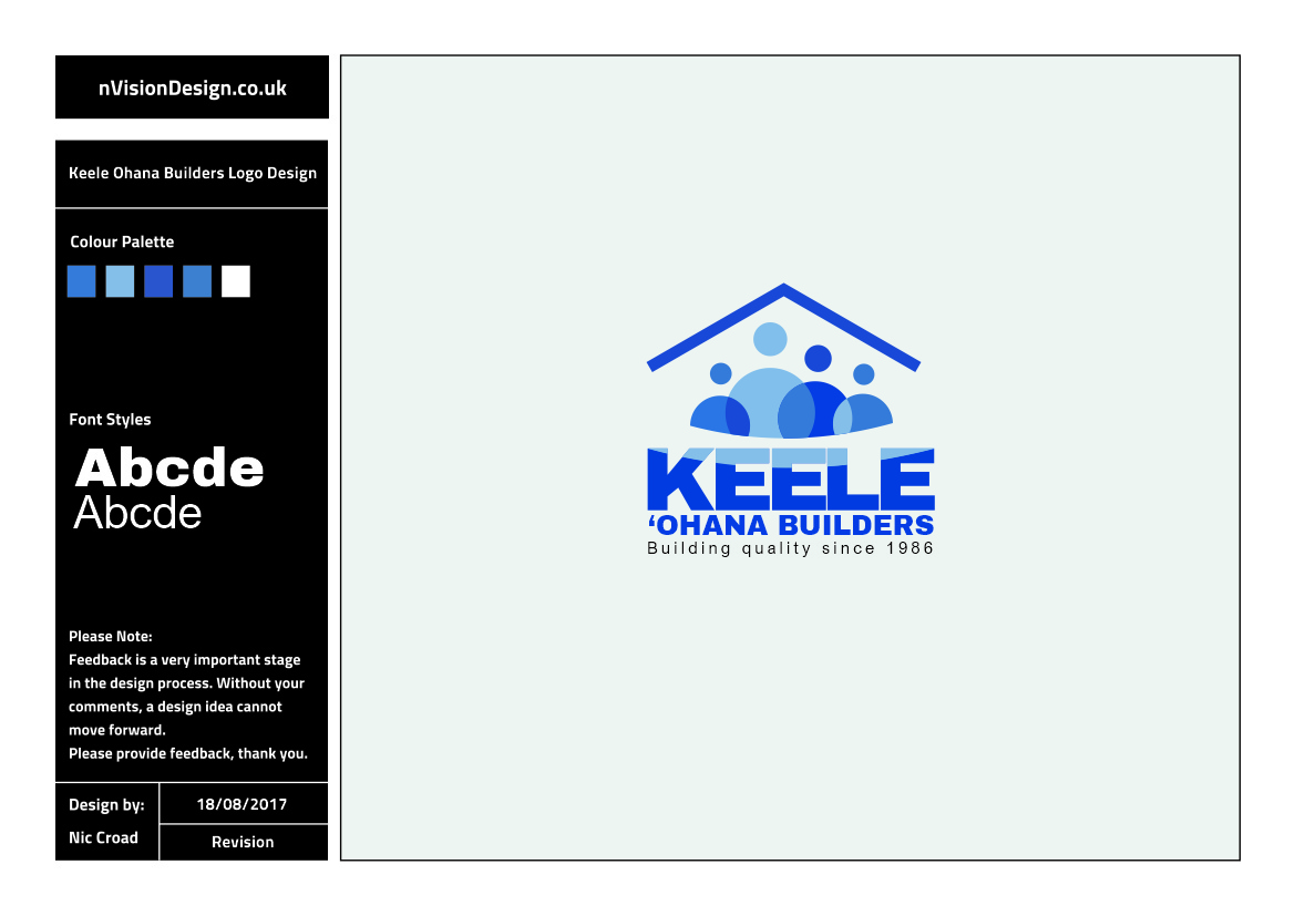Diseño de Logo por nvisiondesign.co.uk para Keele Ohana Builders, Inc. | Diseño #15818319