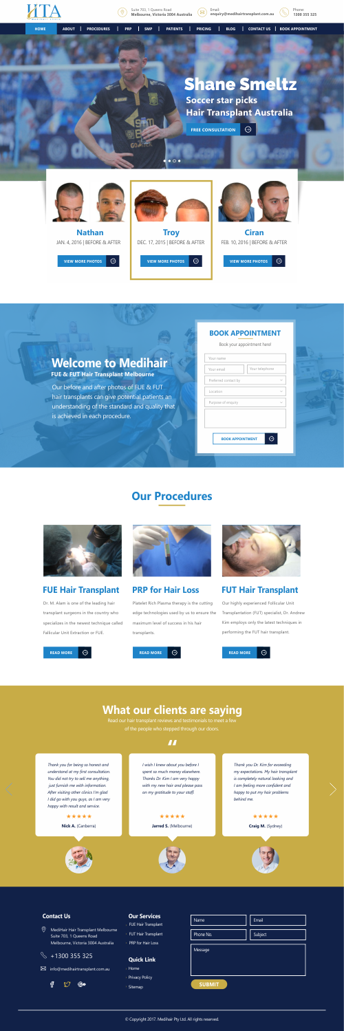 Web Design par CreativeIyke pour Medihair Pty Ltd | Design #16030794