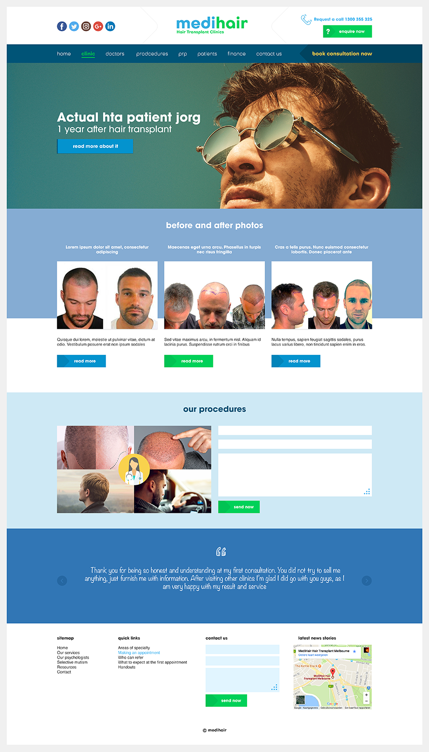 Web Design par FreshCreations pour Medihair Pty Ltd | Design #16051120