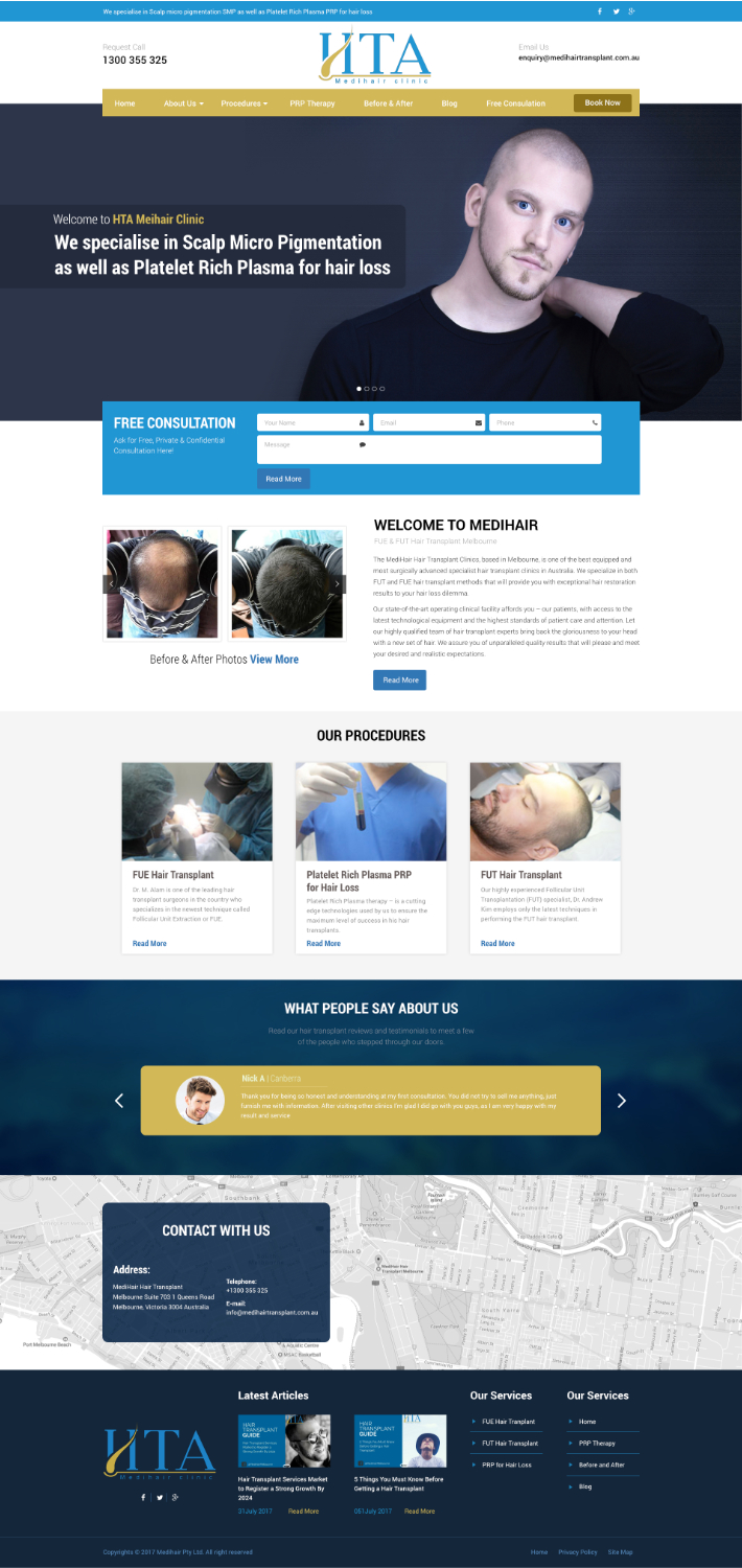 Web Design by segga for Medihair Pty Ltd | Design #15889003