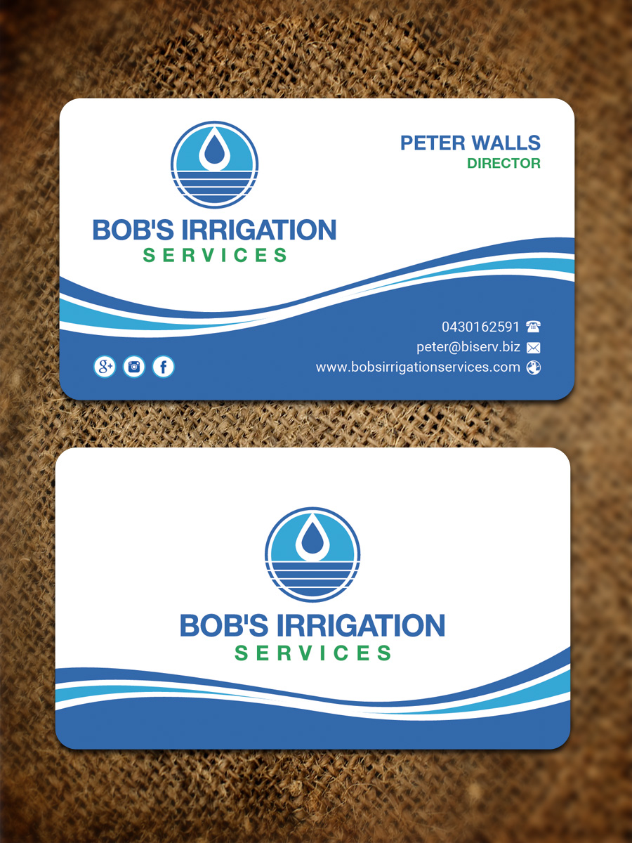 Business Card Design by Sandaruwan for Bob's Irrigation Services | Design #15800373