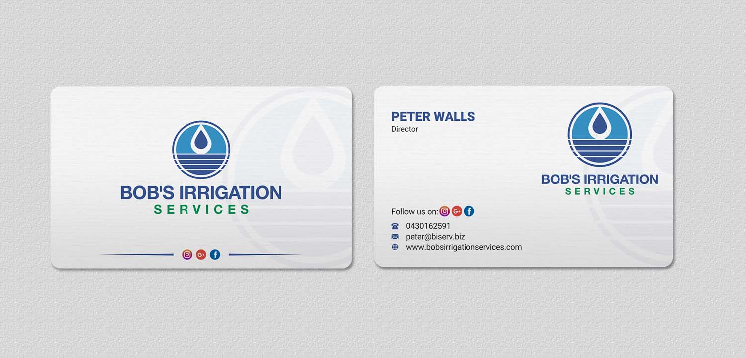 Visitenkarten-Design von INDIAN_Ashok für Bob's Irrigation Services | Design #15818440